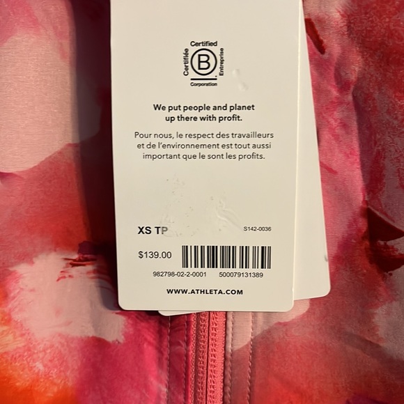 Athleta Run With It Printed Jacket Energy Coral Size XS - Picture 5 of 6